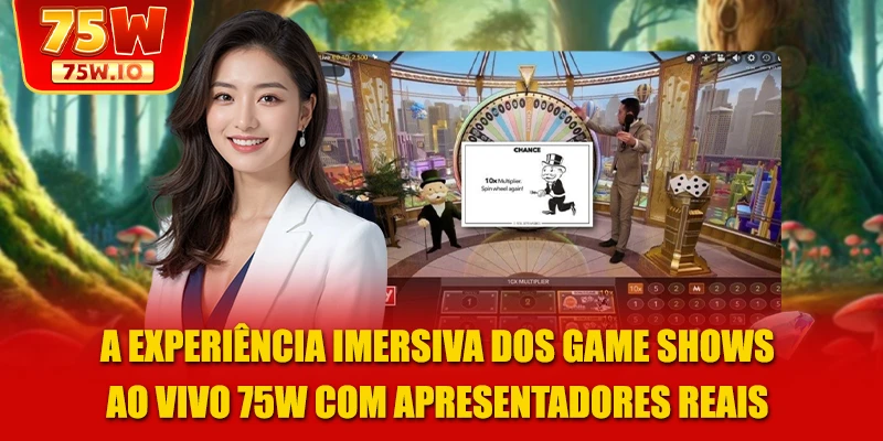 A experiência imersiva dos game shows ao vivo 75W com apresentadores reais