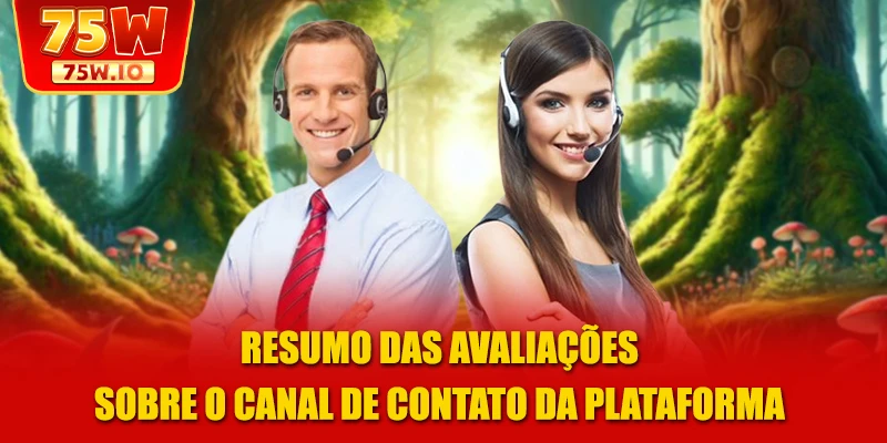 Resumo das avaliações sobre o canal de contato da plataforma